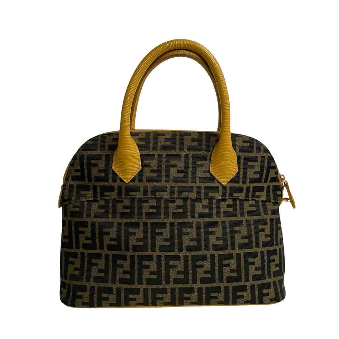 Fendi Zucca FF Pattern Canvas Epi Leather Handbag Shoulder Bag Canvas Shoulder Bag 0914451204 in Great Condition