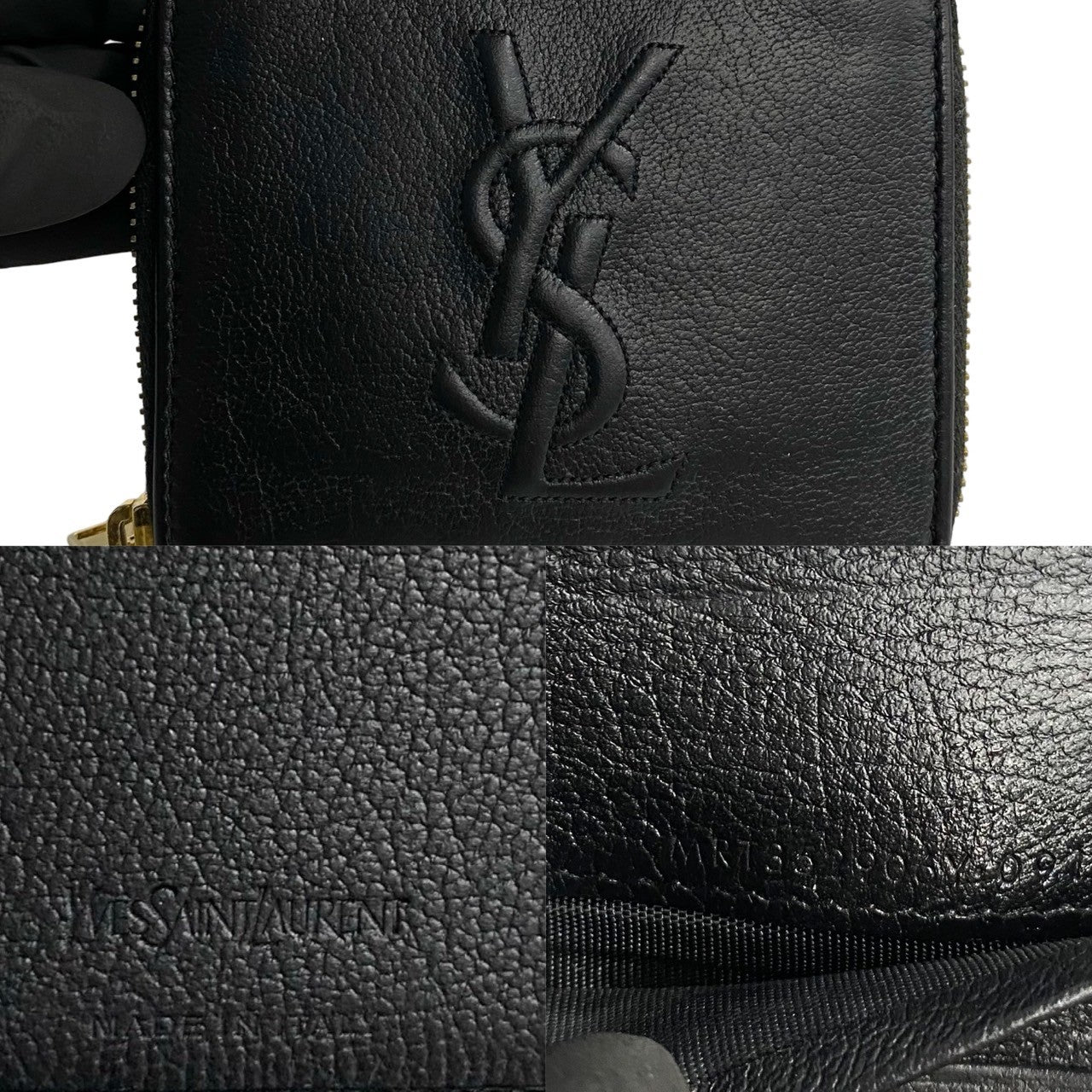 Yves Saint Laurent Leather Mini Zip Wallet Leather Short Wallet in Very Good Condition