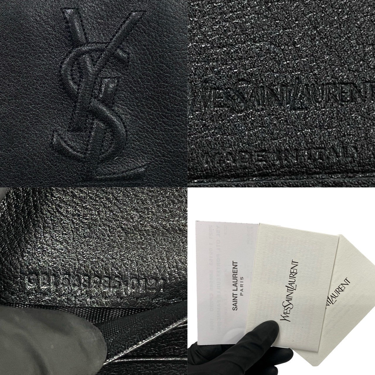 Yves Saint Laurent Leather Mini Zip Wallet Leather Short Wallet in Very Good Condition