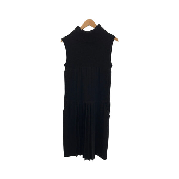 CHANEL Gripoix Button Wool Sleeveless Knit Dress