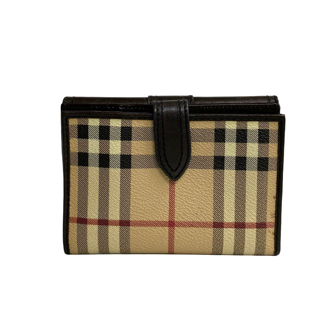 Burberry House Check Canvas & Leather Bifold Wallet Leather Short Wallet in Very Good Condition