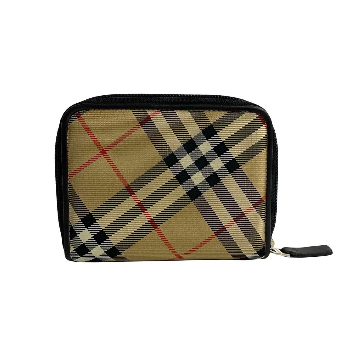 Burberry Nova Check Canvas Zip Wallet Canvas Short Wallet