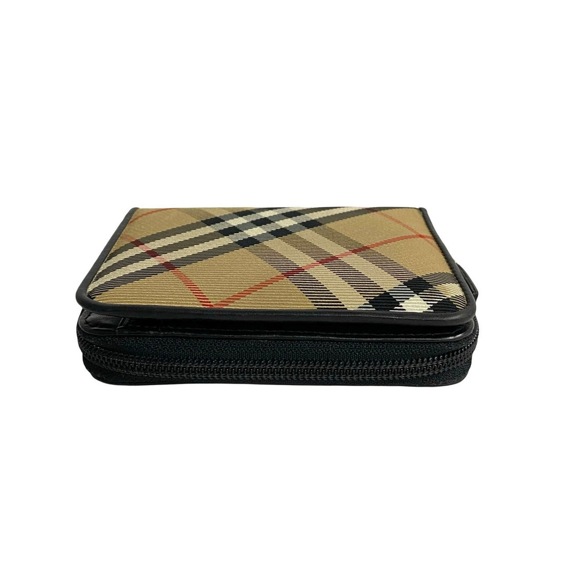 Burberry Nova Check Canvas Zip Wallet Canvas Short Wallet in Very Good Condition