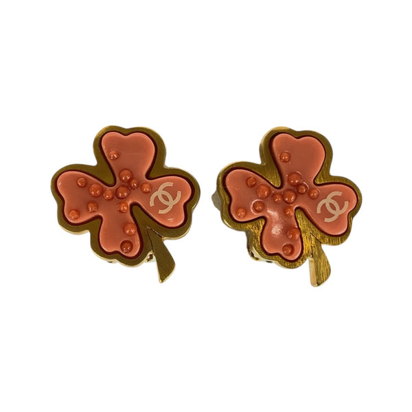 Chanel Clover Coco Mark Earrings