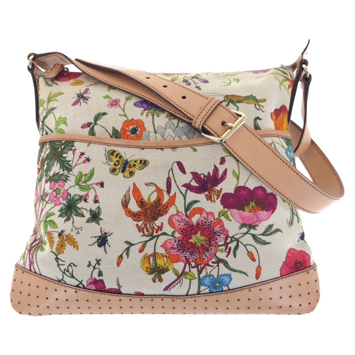 Gucci Flora Canvas/Leather Shoulder Bag
