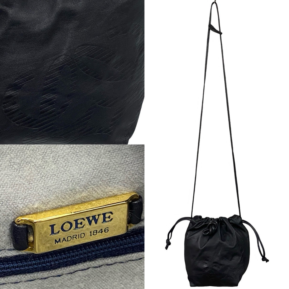 Loewe Leather Drawstring Crossbody Bag Leather Crossbody Bag