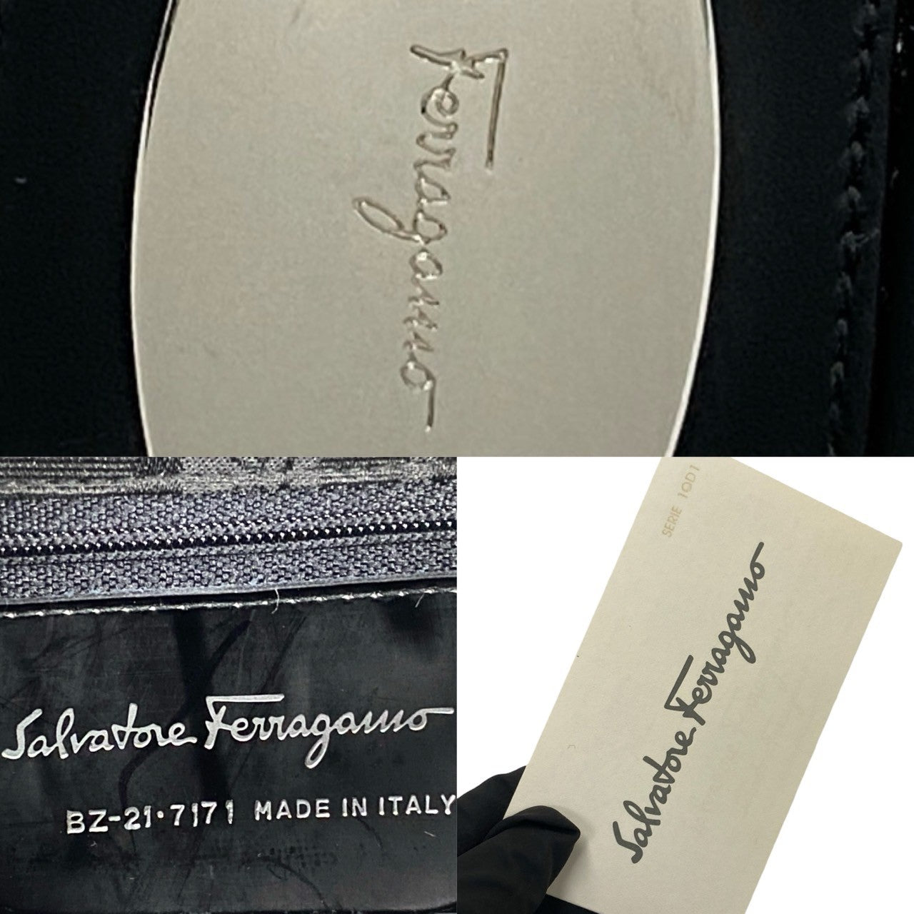 Salvatore Ferragamo Vara Bow Leather Shoulder Bag Leather Shoulder Bag BZ-21-7171 in Very Good Condition