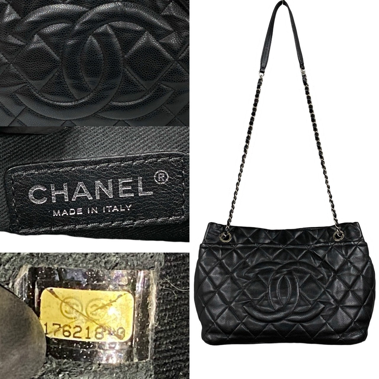 Chanel CC Caviar Chain Tote Bag  Leather Tote Bag in Very Good Condition