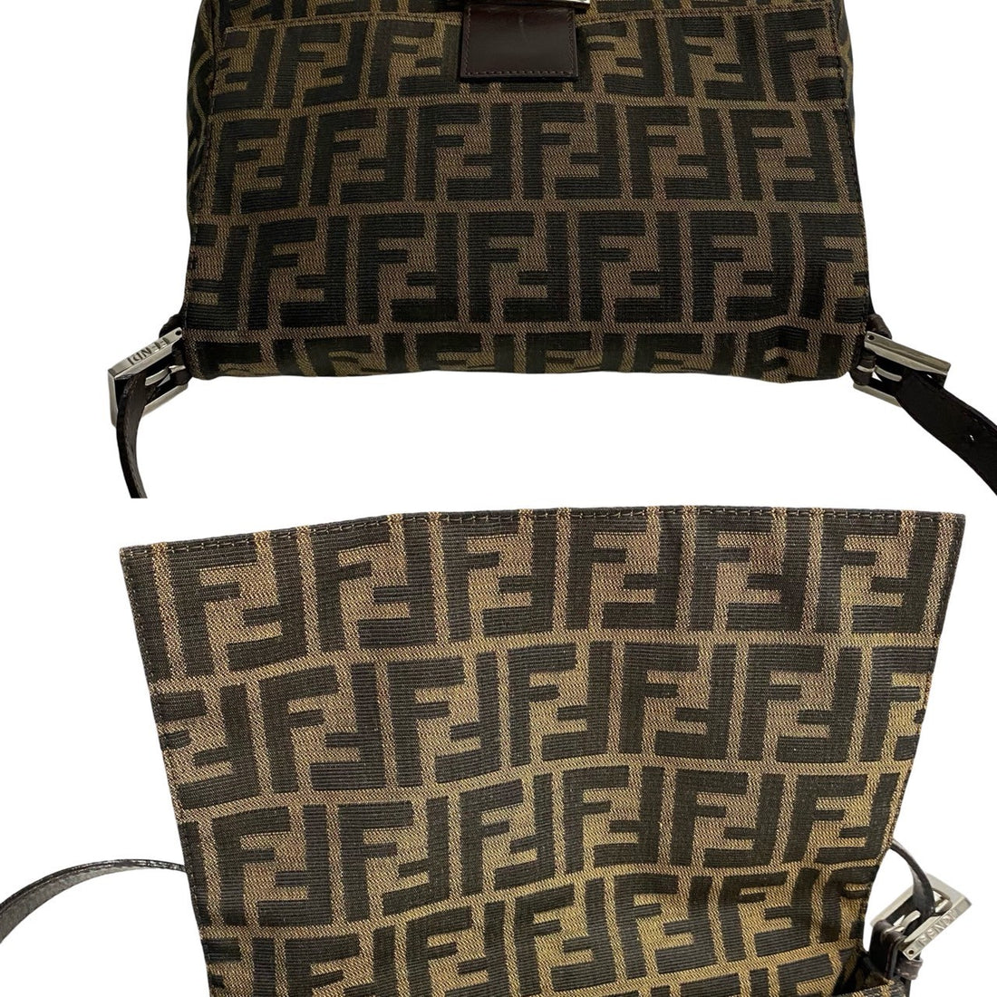 Fendi Zucca Mamma Baguette Canvas Shoulder Bag 26325 in Very Good Condition