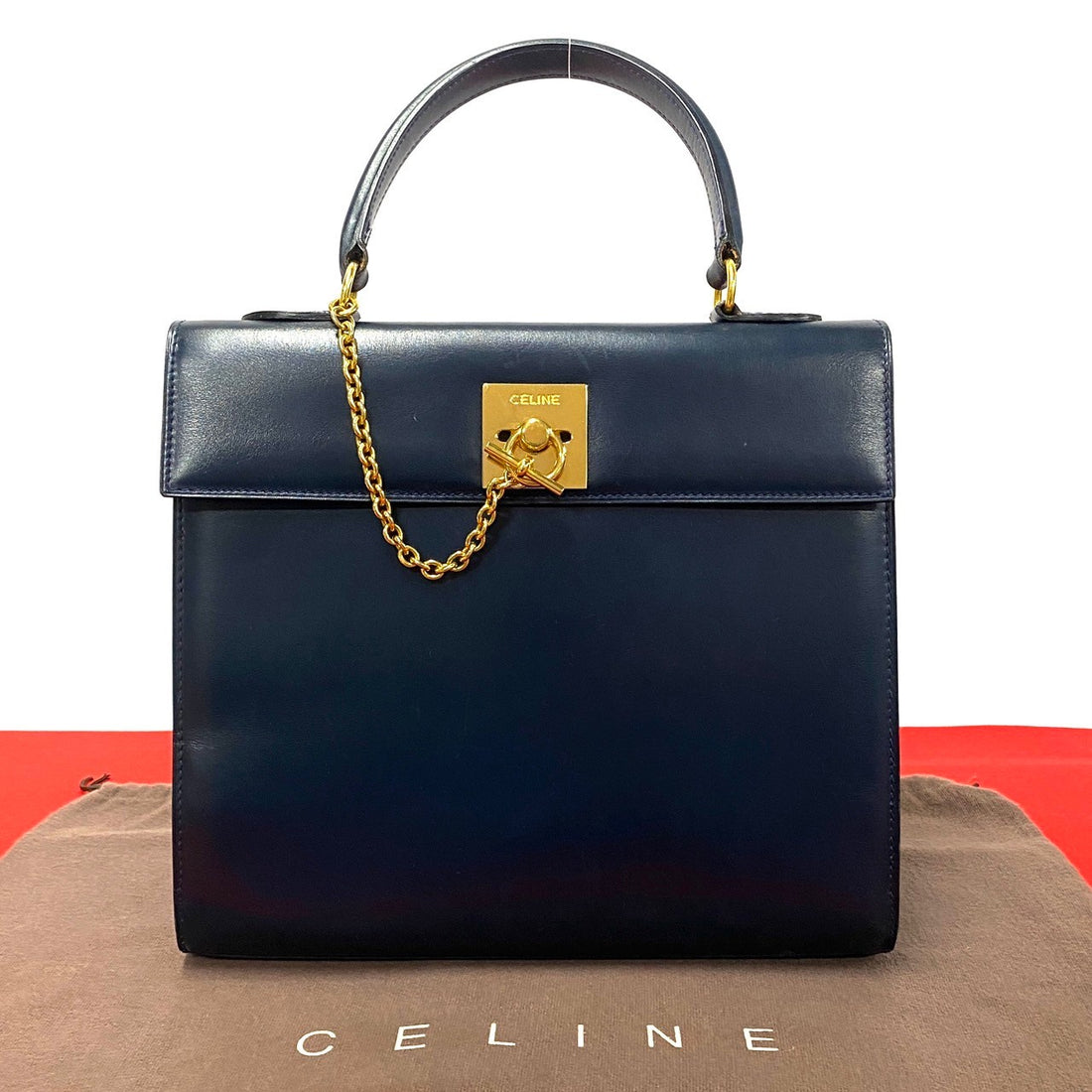 Celine Gancini Leather Handbag Leather Handbag in Very Good Condition