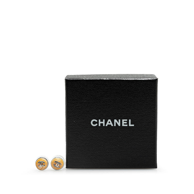 Chanel Vintage Coco Mark Metal Earrings