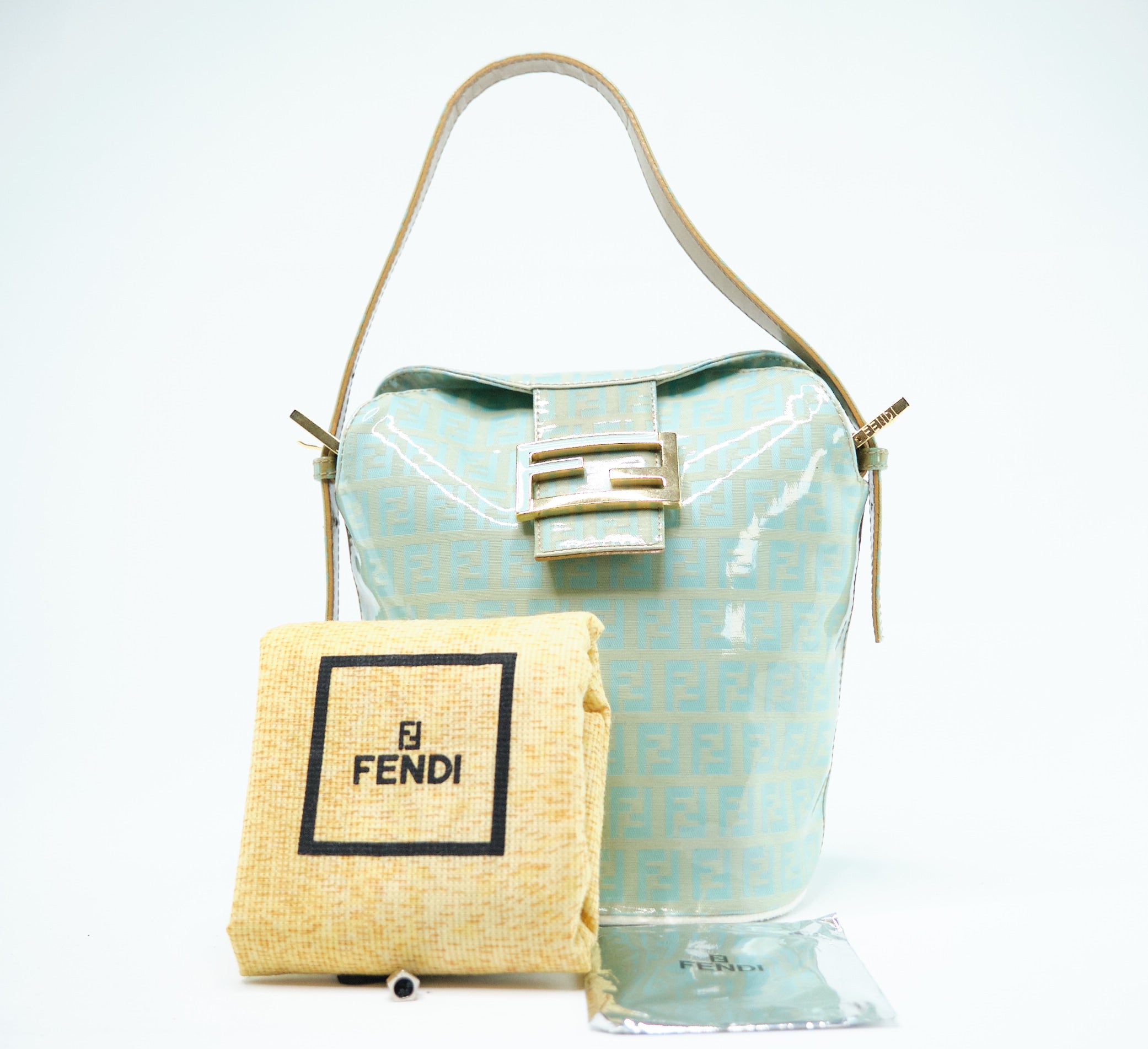 Fendi Zucchino Canvas Bucket Bag Canvas Shoulder Bag in Very Good Condition