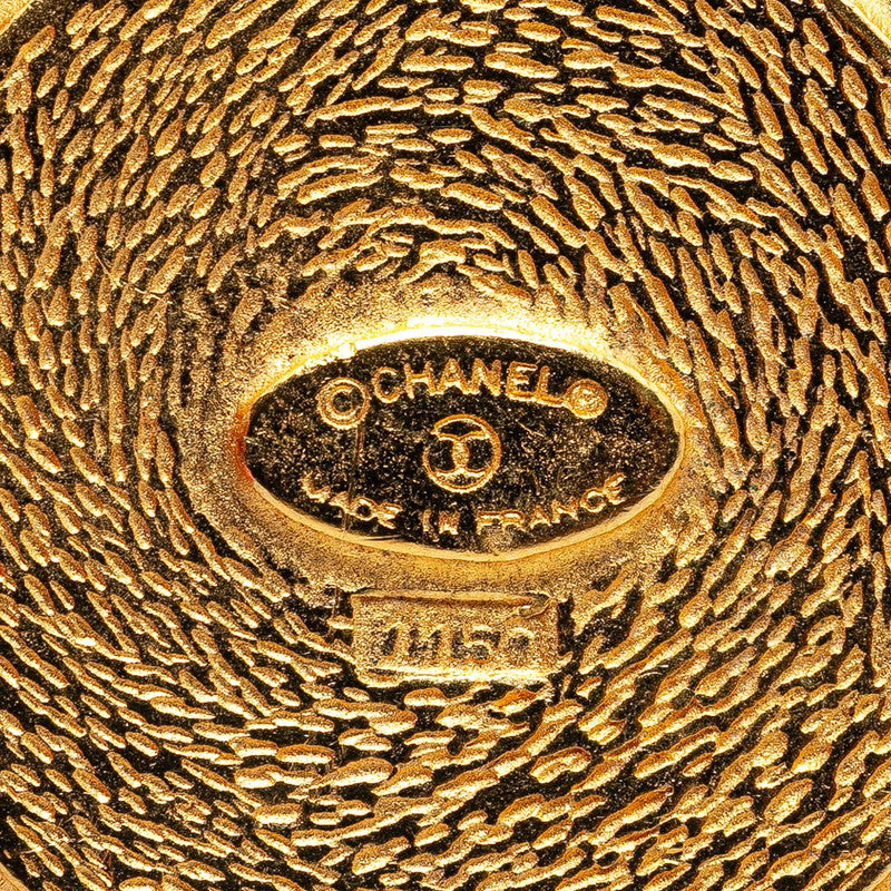 Chanel Cambon Round Brooch Gold Plated