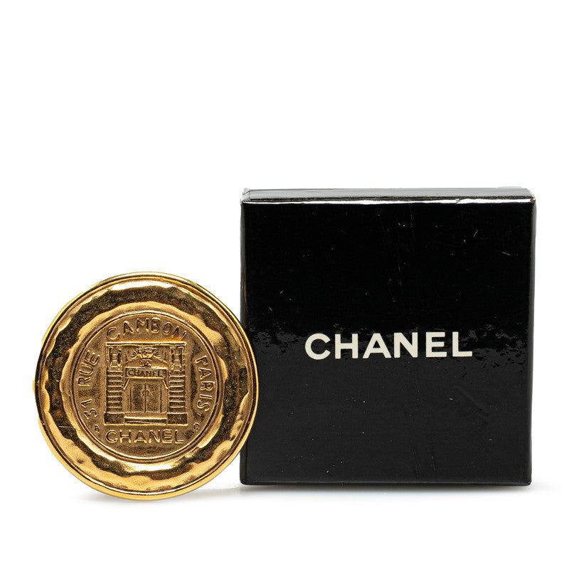 Chanel Cambon Round Brooch Gold Plated