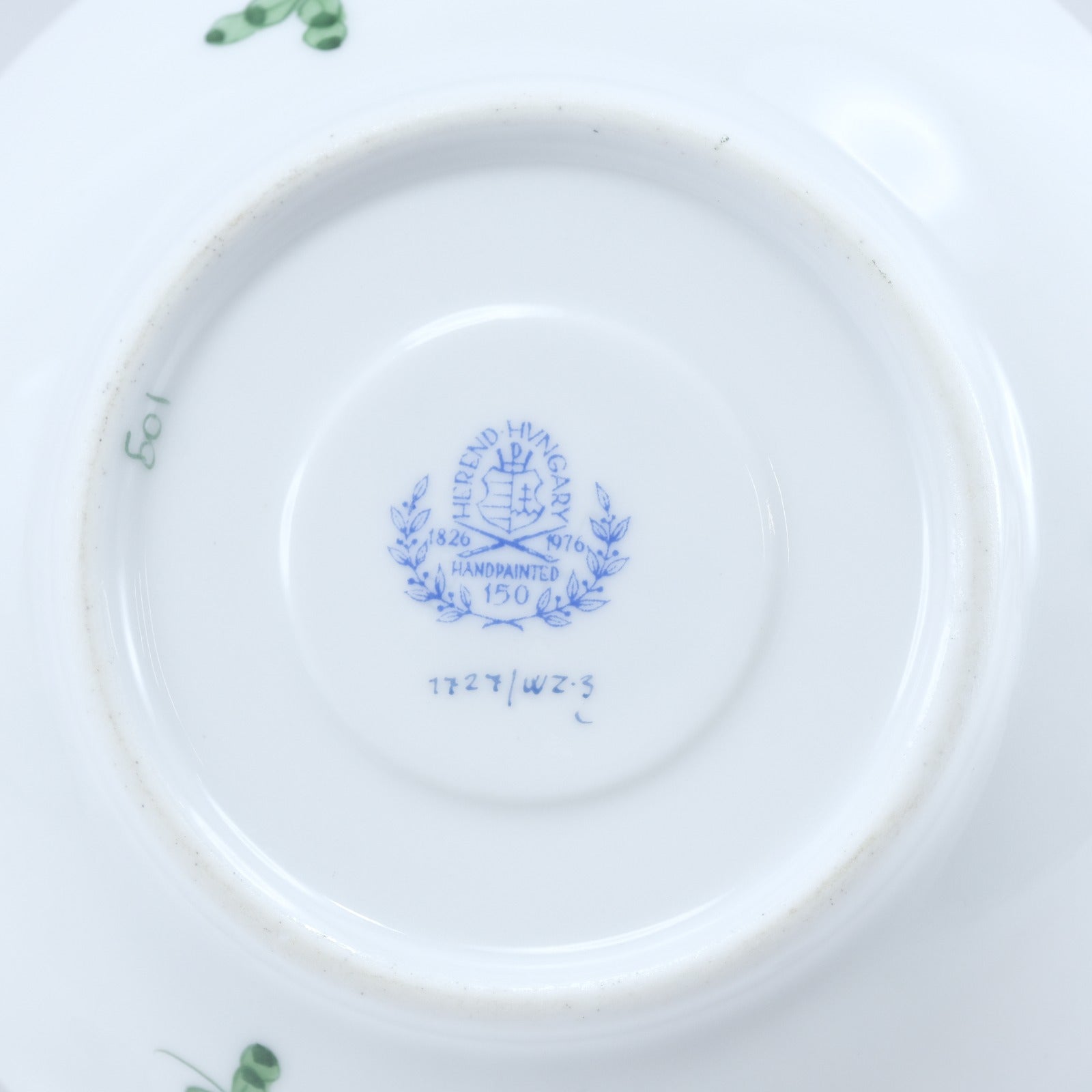 HEREND Green Cup & Saucer 1727/WZ Porcelain