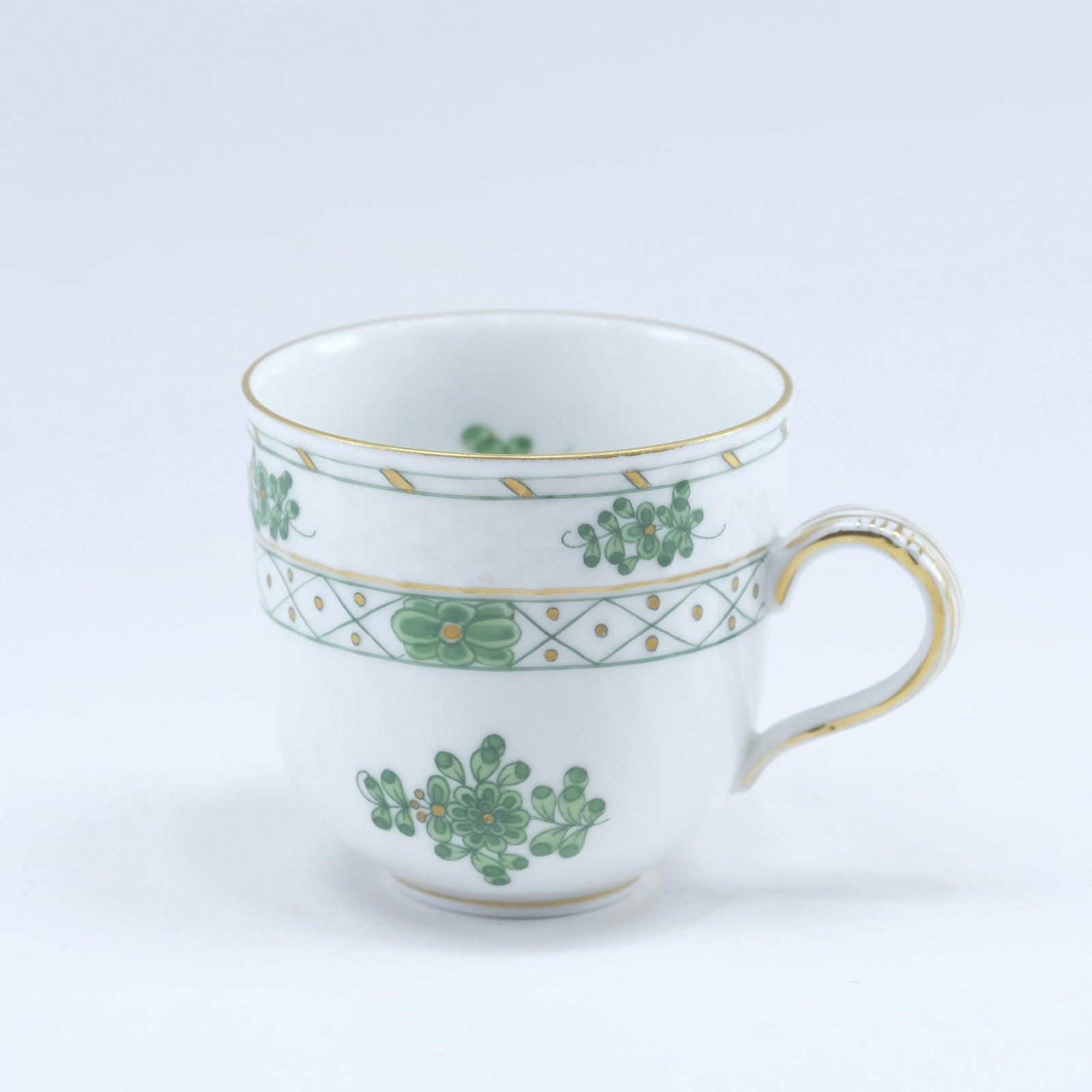 HEREND Green Cup & Saucer 1727/WZ Porcelain