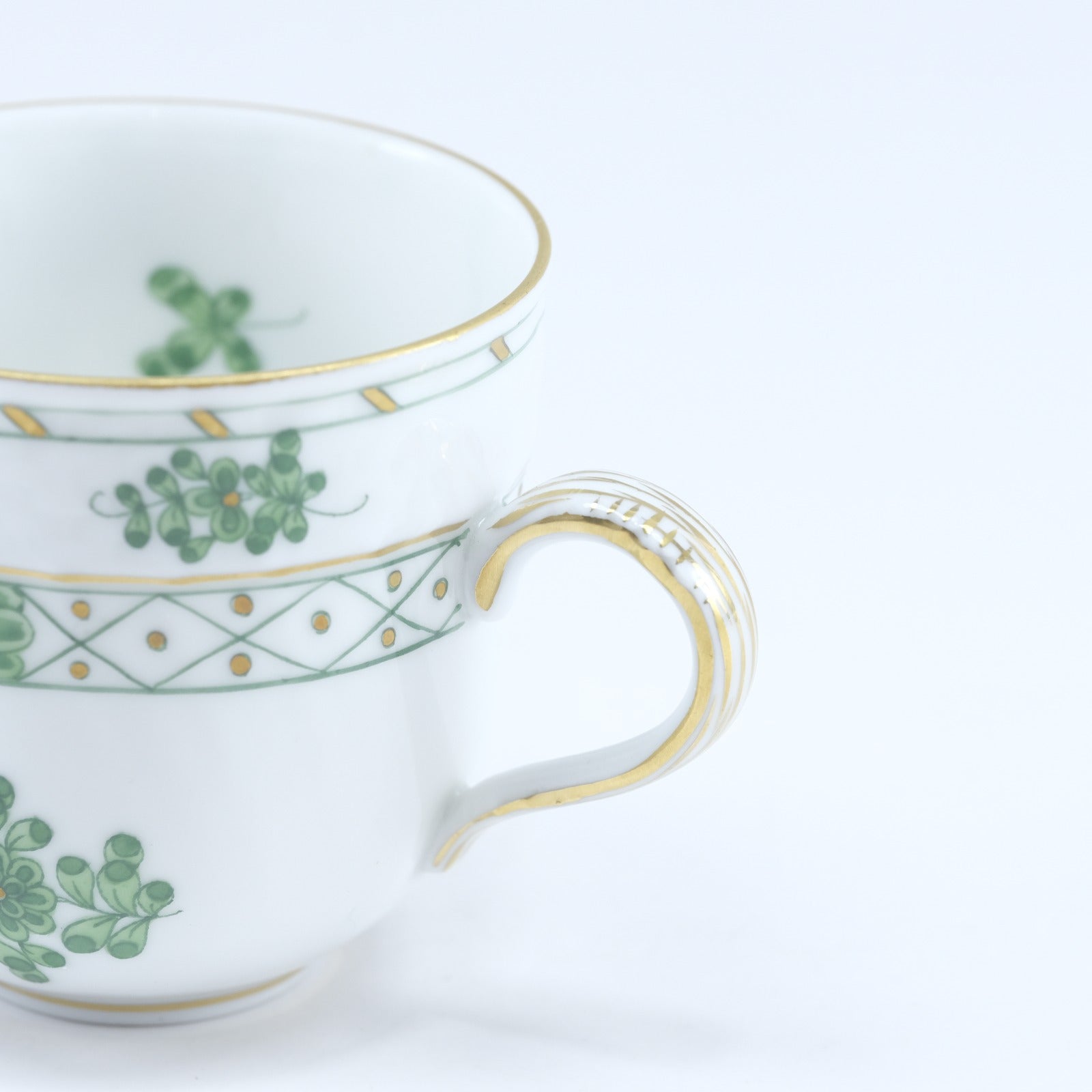 HEREND Green Cup & Saucer 1727/WZ Porcelain