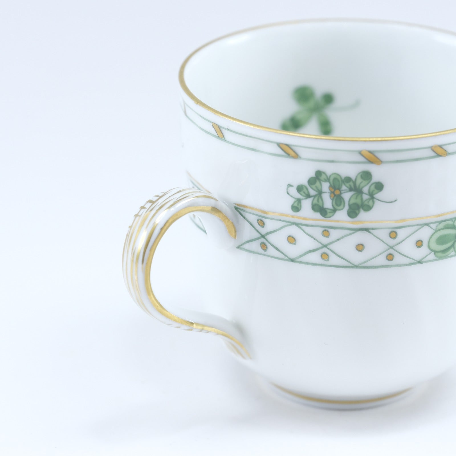 HEREND Green Cup & Saucer 1727/WZ Porcelain