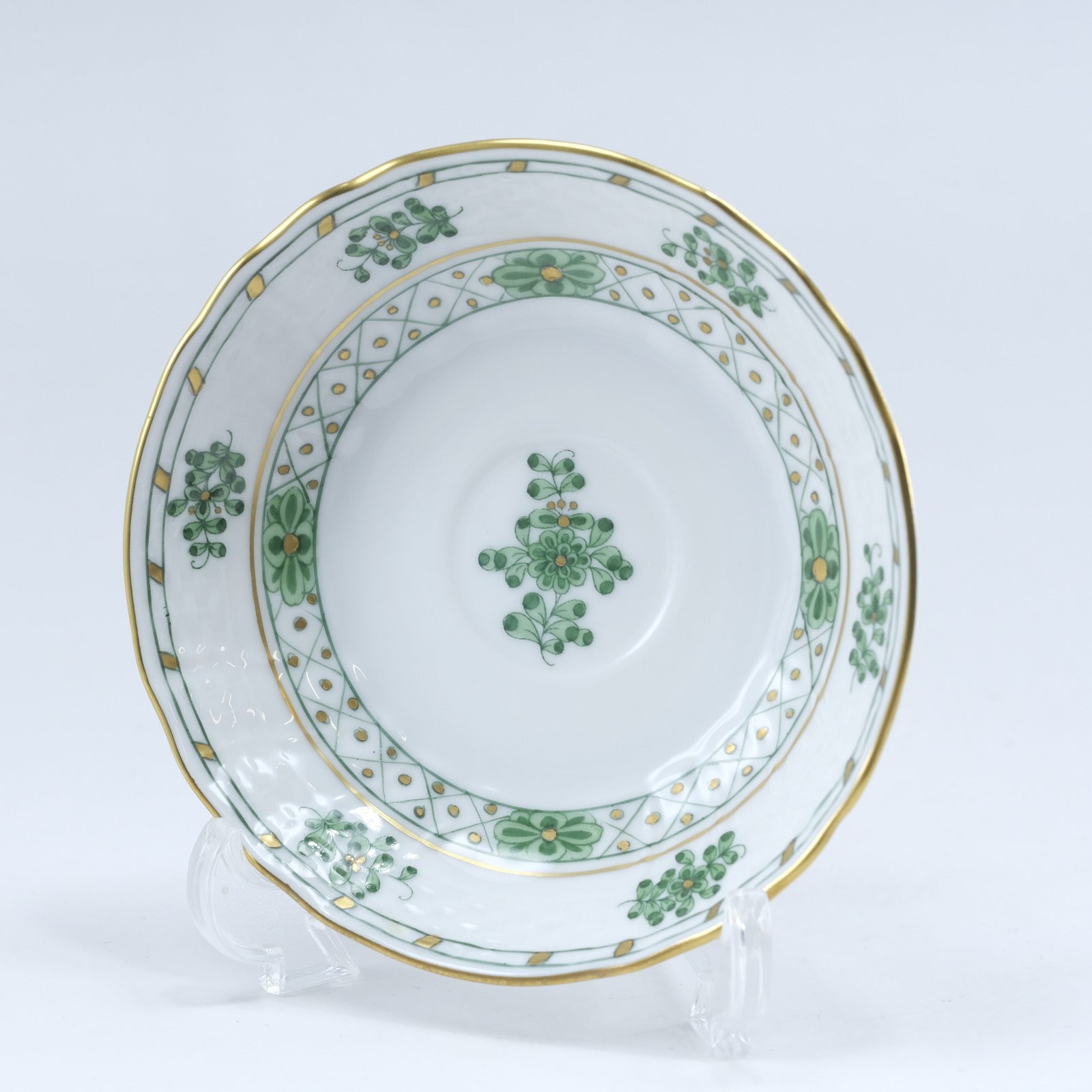 HEREND Green Cup & Saucer 1727/WZ Porcelain