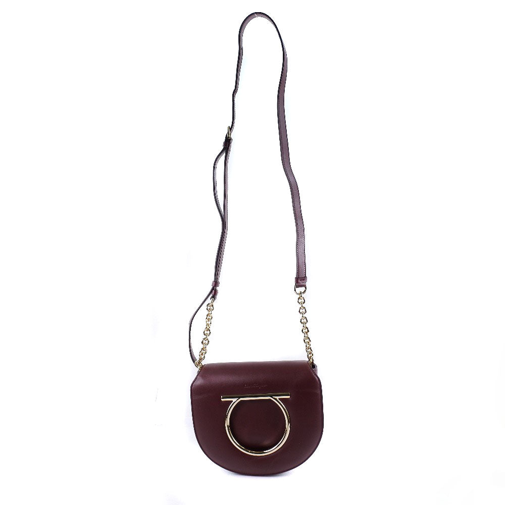 Salvatore Ferragamo Gancini Calf Shoulder Bag