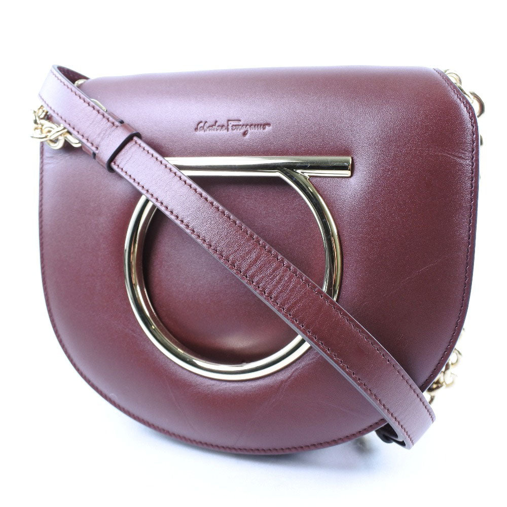 Salvatore Ferragamo Gancini Calf Shoulder Bag