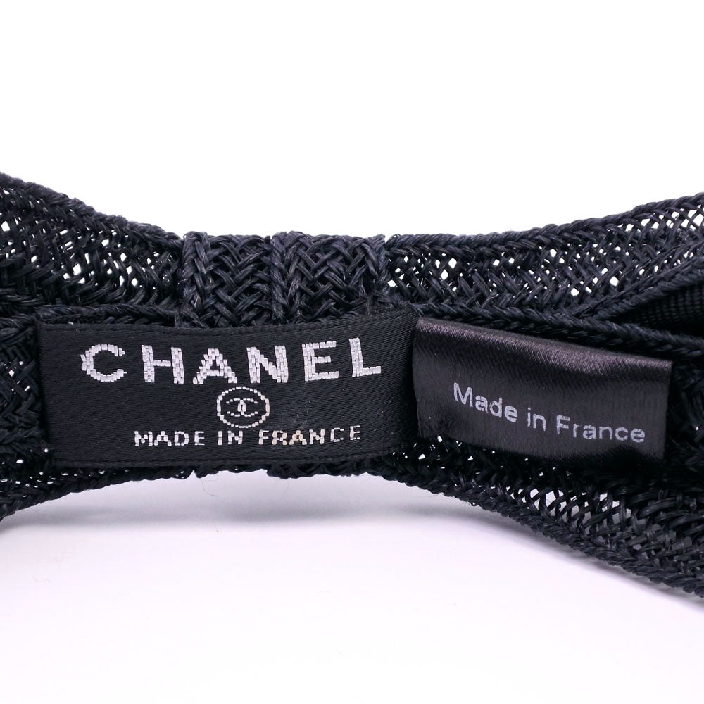 Chanel Straw Headband Black Accessory