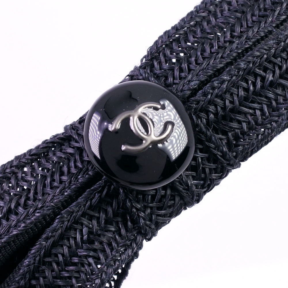 Chanel Straw Headband Black Accessory