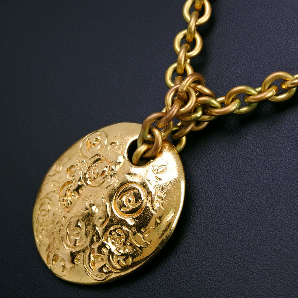 Chanel Gold Plated Necklace 93P