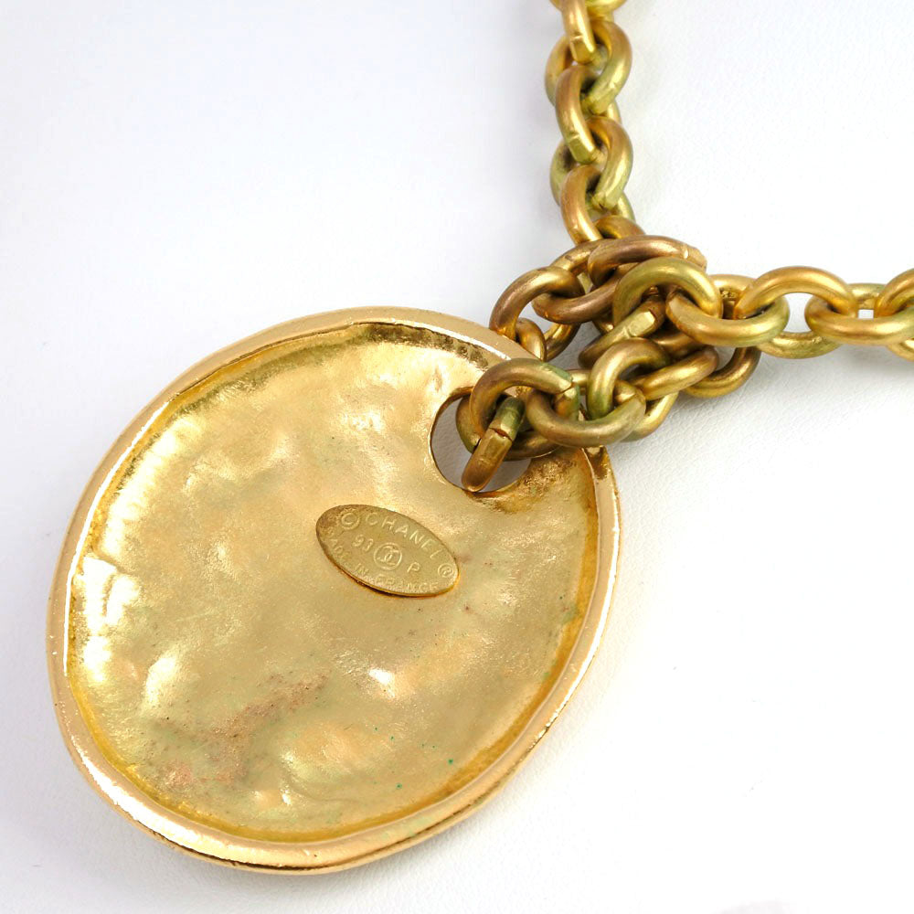 Chanel Gold Plated Necklace 93P