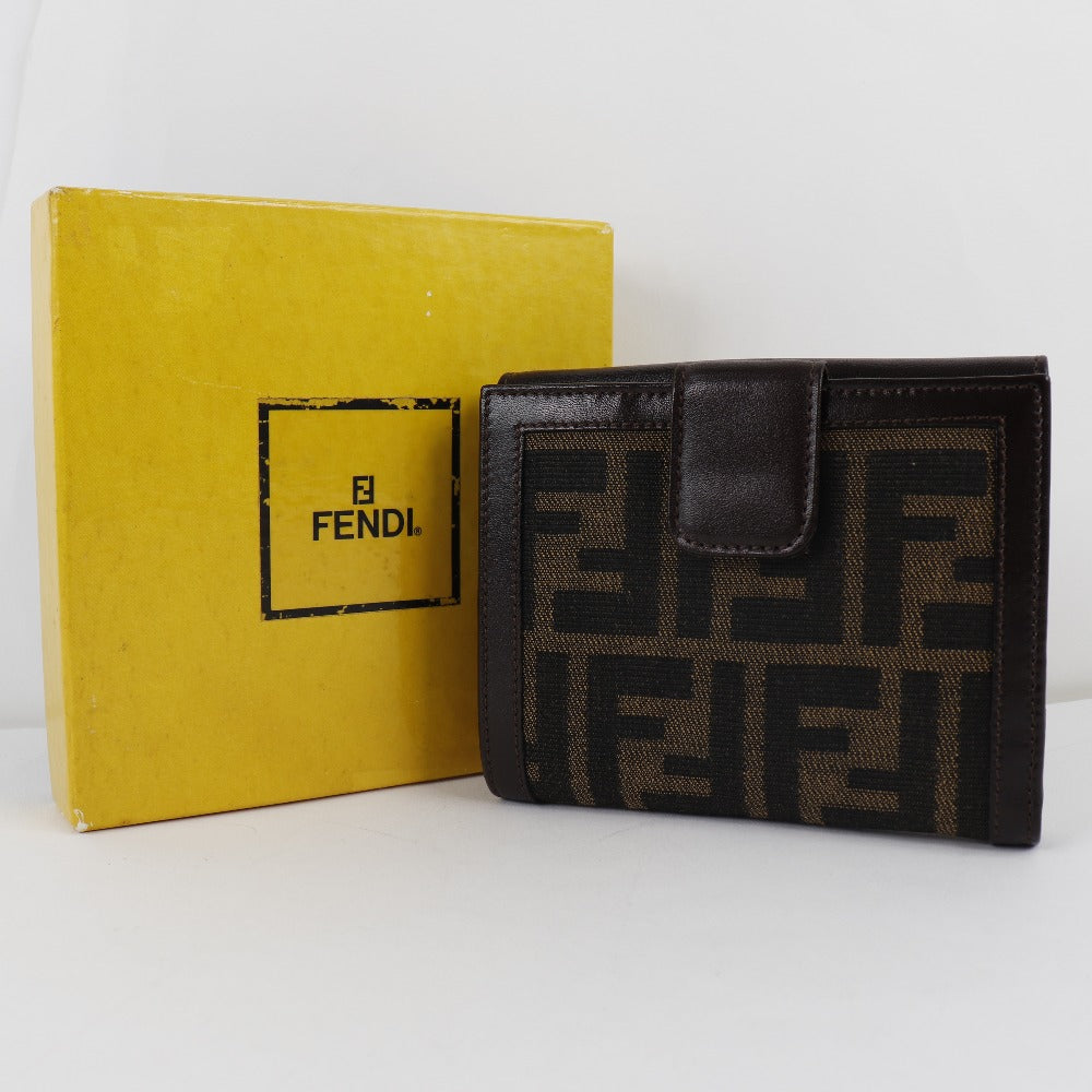 Fendi Canvas/Calf Bifold Wallet Brown