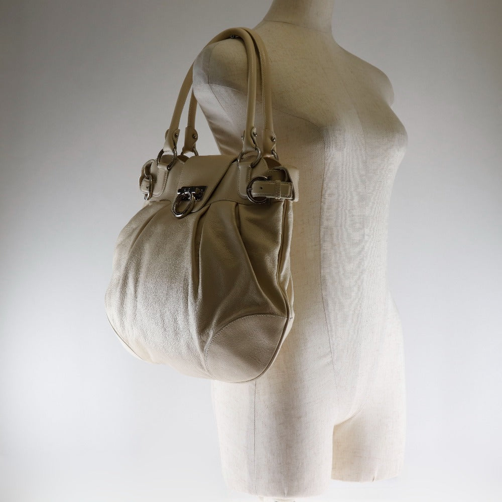 Salvatore Ferragamo Gancini Shoulder Bag White