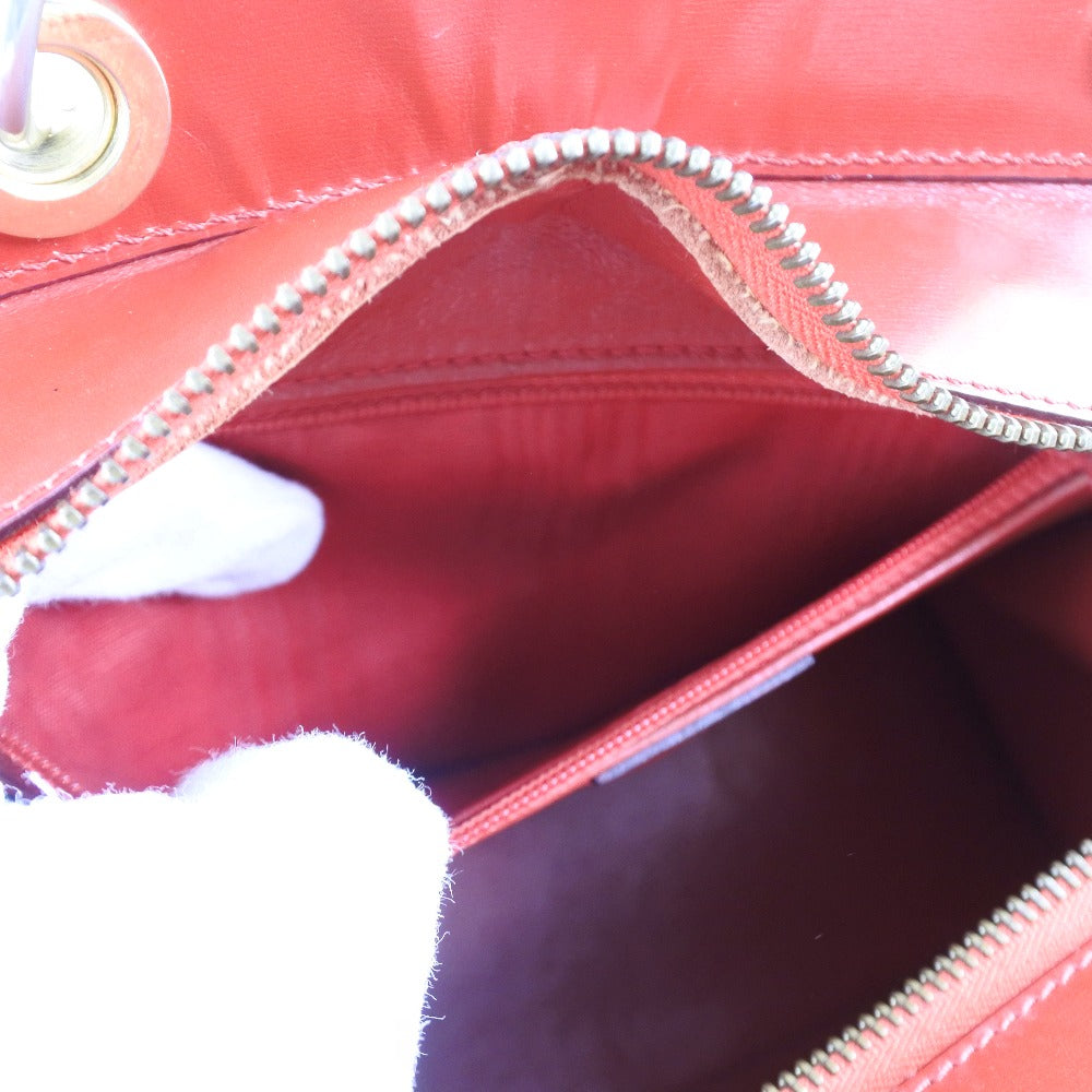 Celine Calfskin Handbag Red Used