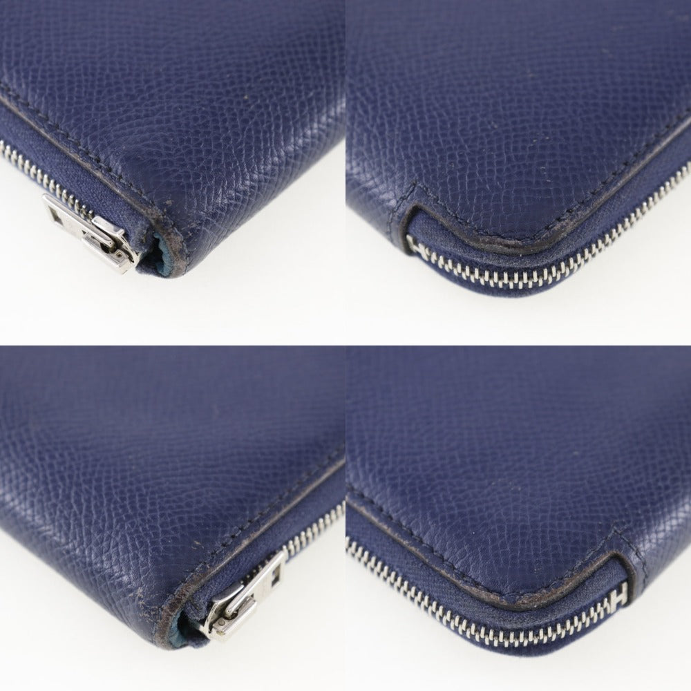 Hermes Azap Silk'in Long Wallet Blue