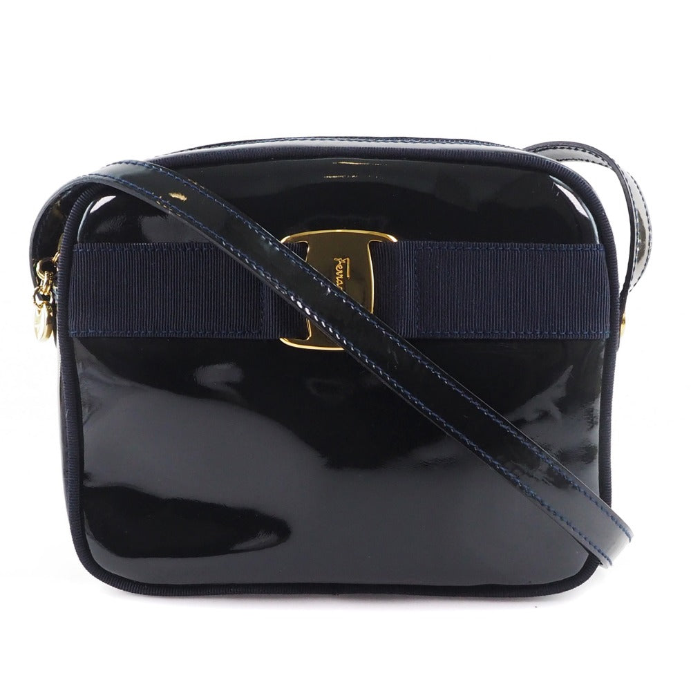 Salvatore Ferragamo Vara Patent Leather Shoulder Bag