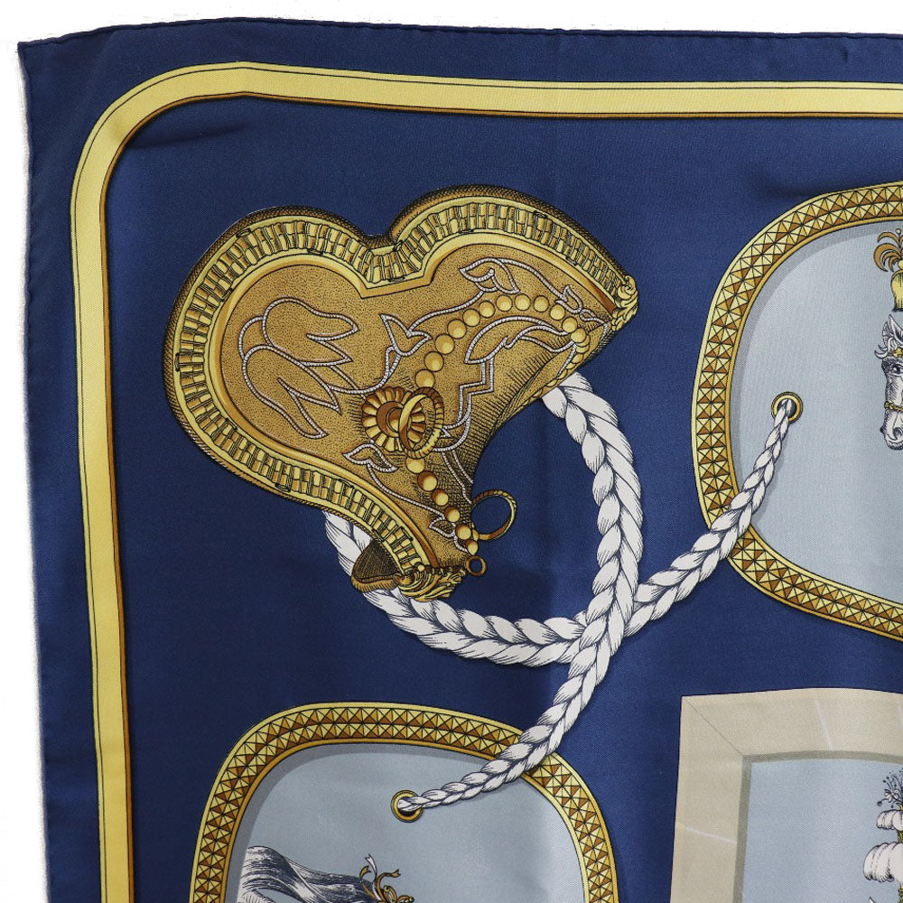 Hermes Silk Scarf Grand Apparat Blue