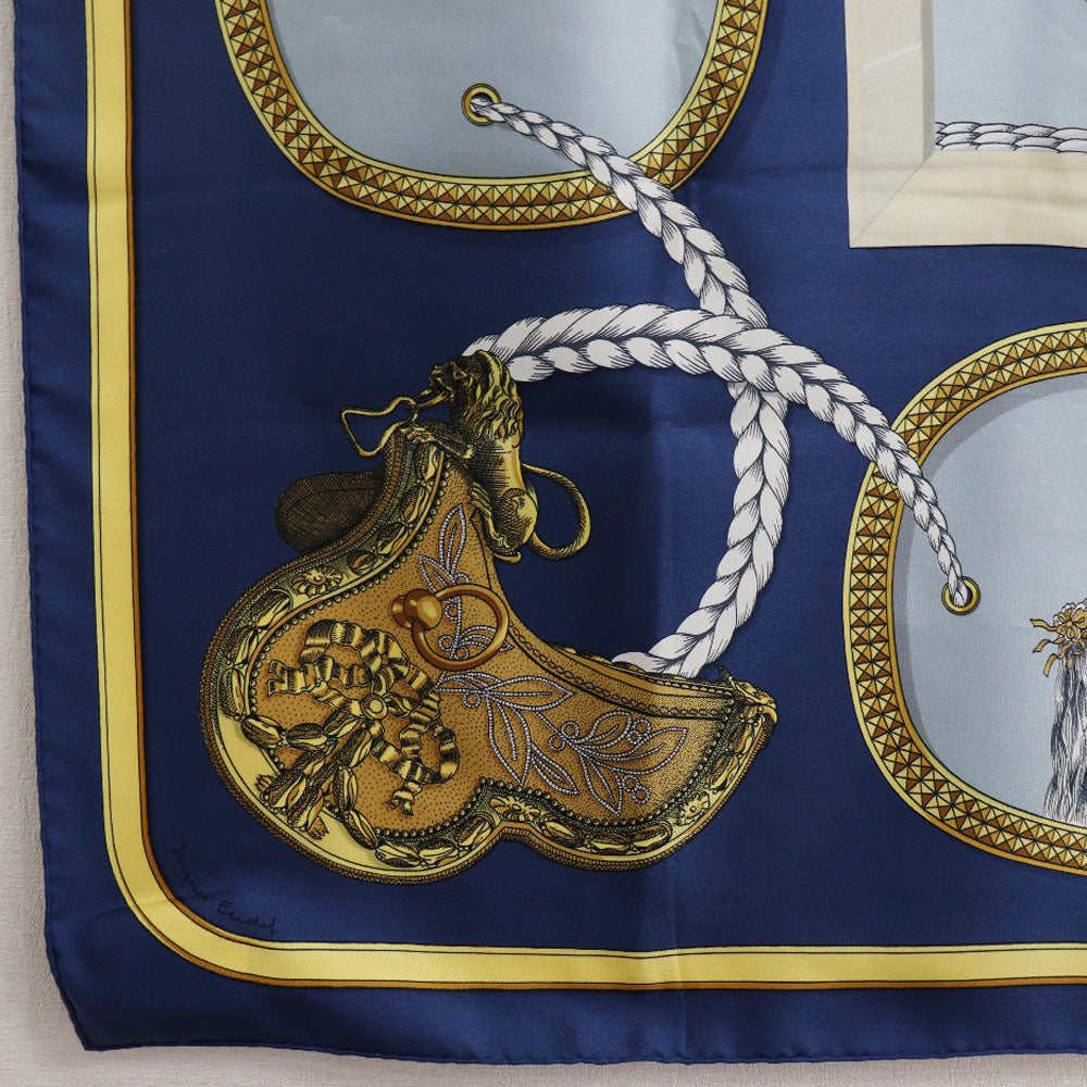 Hermes Silk Scarf Grand Apparat Blue