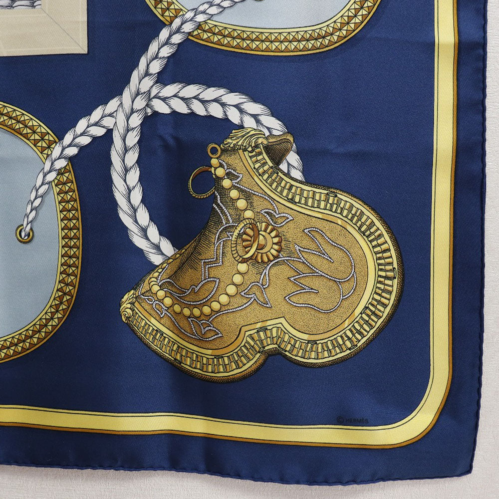 Hermes Silk Scarf Grand Apparat Blue