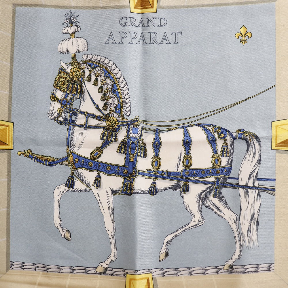 Hermes Silk Scarf Grand Apparat Blue