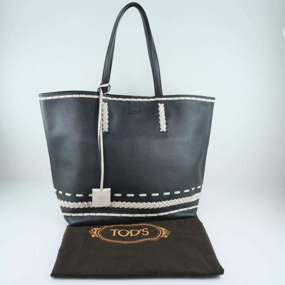 TOD'S Black Calf Leather Tote Bag