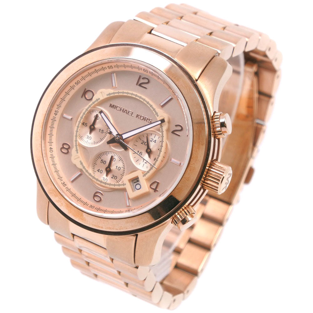Michael Kors Unisex Watch MK8096, Stainless Steel, Pink Gold Quartz, Chronograph, Pink Gold Dial [Used, Rank A] MK8096