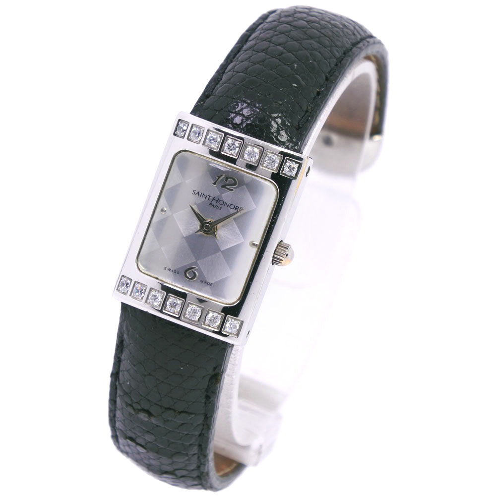 Saint Honore Ladies' Watch, Stainless Steel, Leather & Rhinestones, Quartz, Silver Dial [Pre-owned]