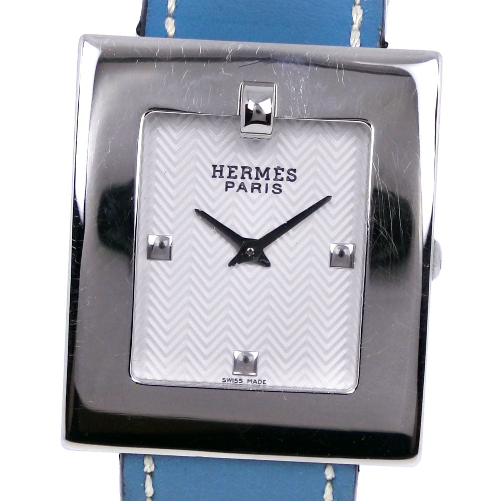 Hermes Stainless Steel Leather Quartz Watch BE1.210