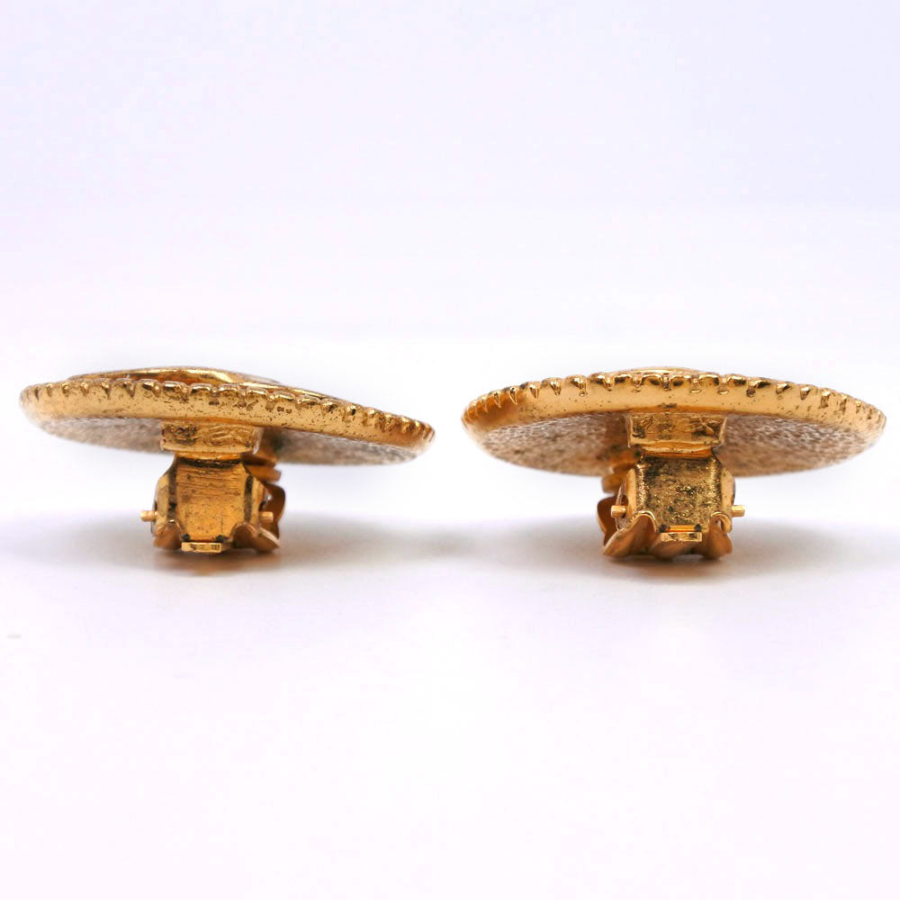 Chanel Gold Plated Color Stone Earrings 96A