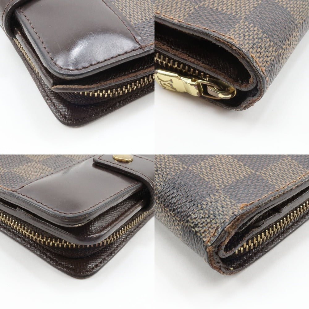 Louis Vuitton Compact Zip Canvas Short Wallet N61688 in Good Condition