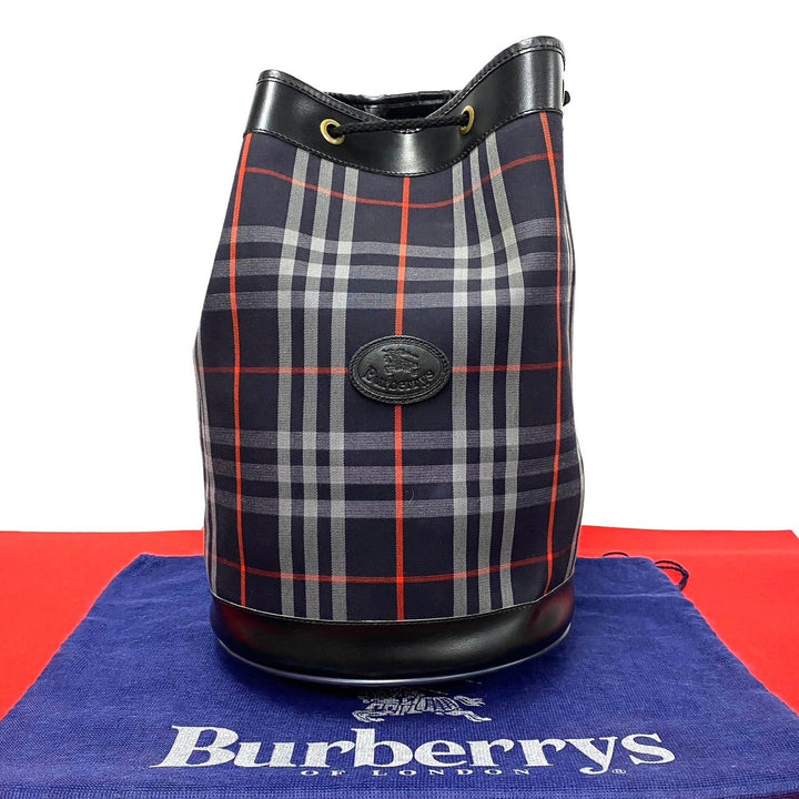 Burberry Nova Check Drawstring Bag  Canvas Crossbody Bag in Great Condition