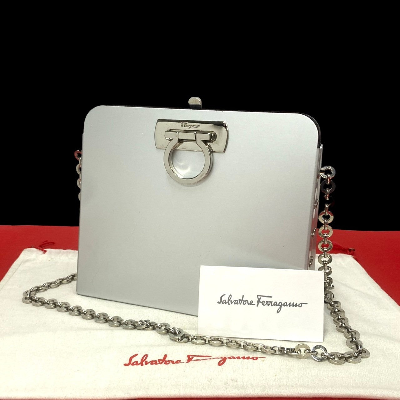 Salvatore Ferragamo Gancini Metal Crossbody Bag  Metal Crossbody Bag in Very Good Condition