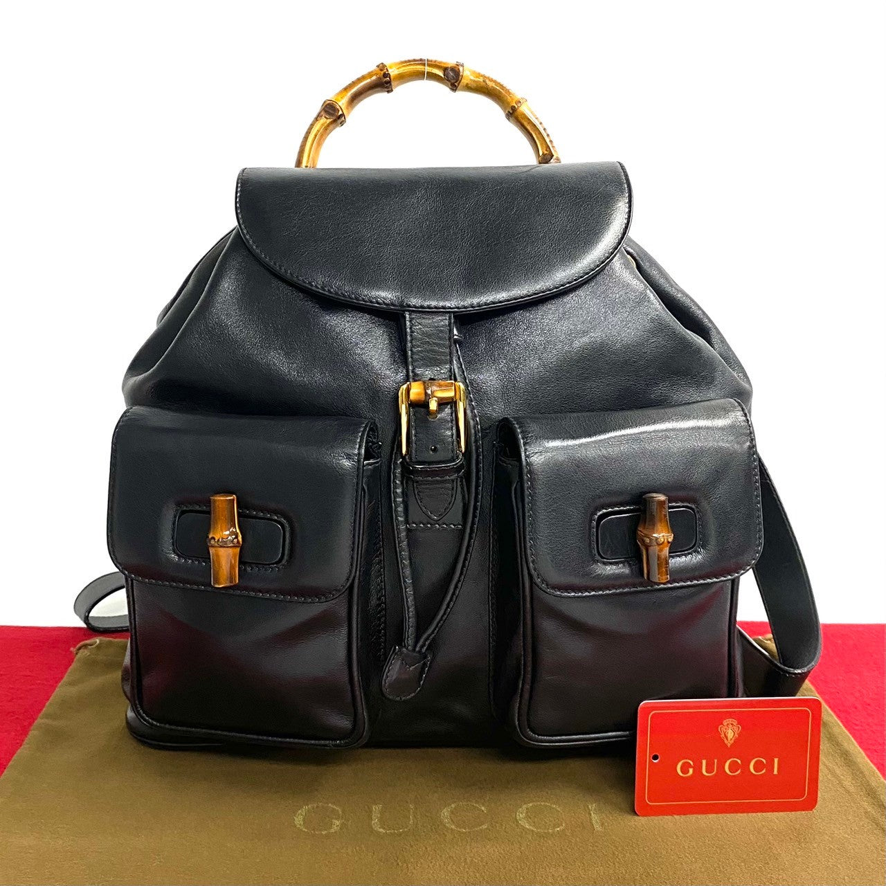 Gucci Leather Bamboo Backpack  Leather Backpack in Very Good Condition