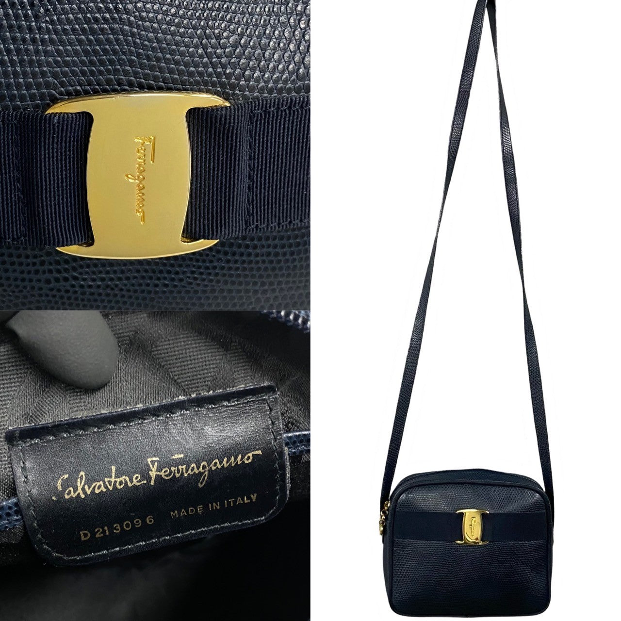 Salvatore Ferragamo Leather Vara Mini Crossbody Bag  Leather Crossbody Bag in Very Good Condition