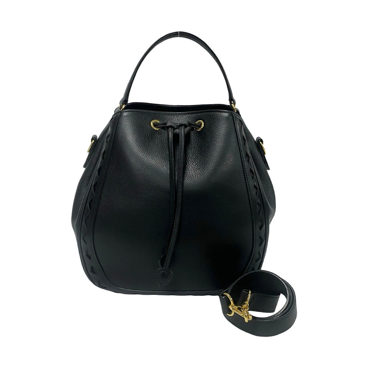 Yves Saint Laurent Diamond Cut Drawstring Bag Leather Crossbody Bag in Excellent Condition