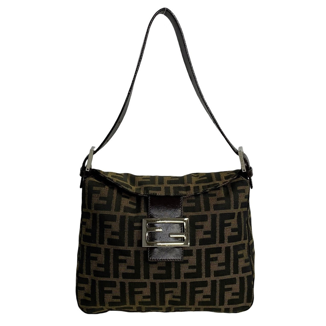 Fendi Zucca Mamma Baguette Bag  Canvas Crossbody Bag